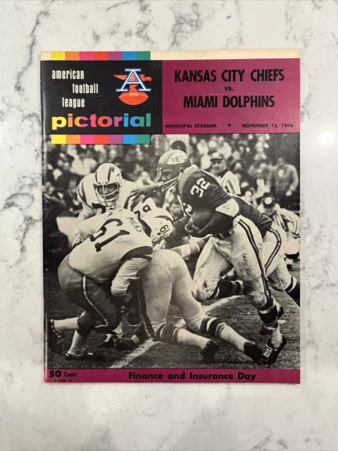 AFL Pictorial Program Kansas City Chiefs  vs Miami Dolphins Nov 13, 1966