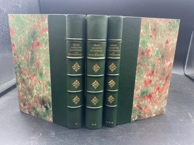 Rousseau Jean Jacques: Les confessions en 3 vol. reliés 1930 Plon