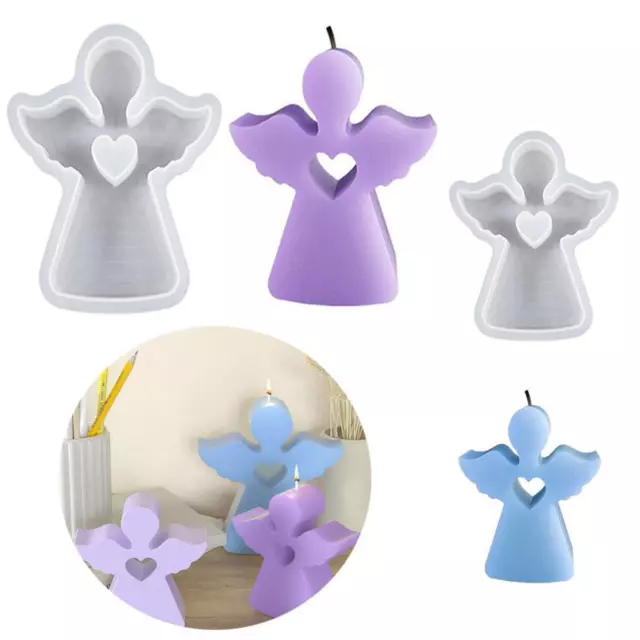 3D Love Angel Candle Silicone Mold Angel Shape Scented B7Z6 DIY Mould Soap  U4B3 2