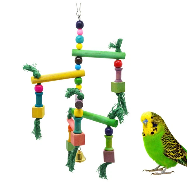 1pc Papagei Spielzeug Papagei Spielen Stand Holz Vogel Spielzeug