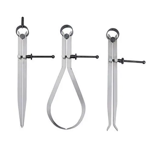 Spring Inside Outside Divider Caliper Set Measures 8 Inch Machinist Tools 3pack