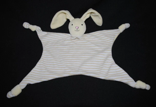 Doudou plat lapin INSPIRION GMBH jaune rayures nez rose TTBE