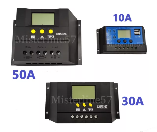 Controller Regolatore Di Carica Pannelli Solari 12V/24V 10A 30A 50A