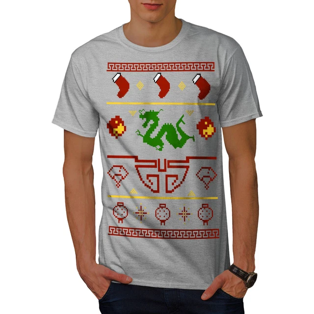Wellcoda Chinese Dragon New Year Mens T-shirt, Happy Graphic Design Printed Tee