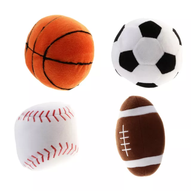 Kids Baby Developmental Soft Stuffed Sports Ball Sound Control Toy Pet Chews