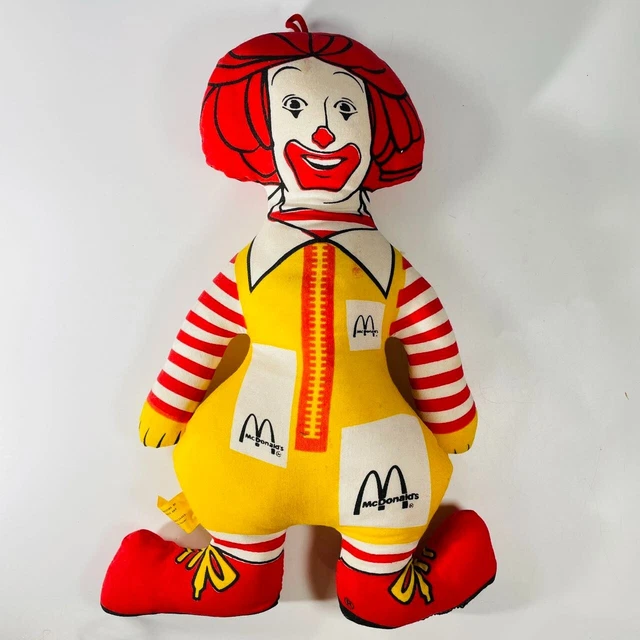 1970s McDonald's Hamburglar Ronald McDonald Rag Doll Cloth Plush 13" NICE