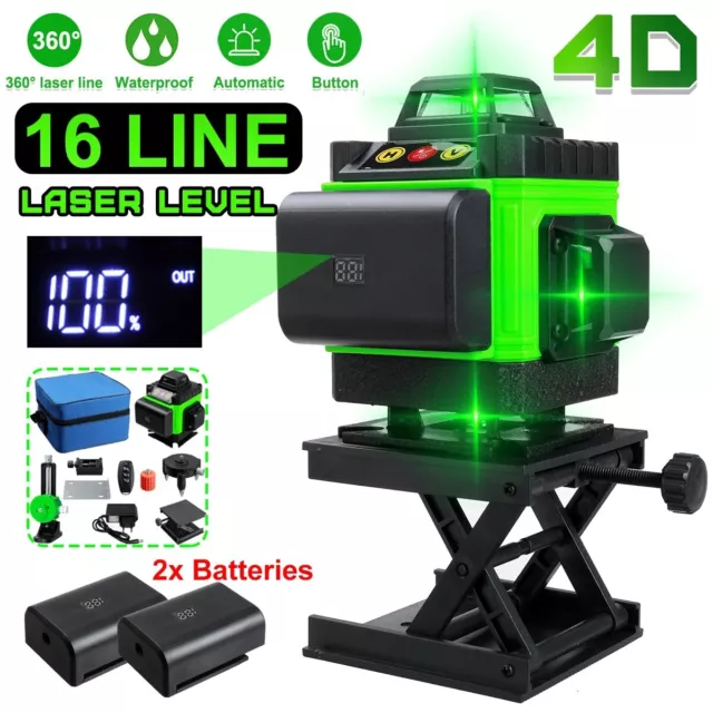 Livella laser 4D a 16 linee, Linea laser verde, Autolivellante Linee orizzontali