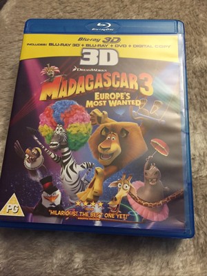 MADAGASCAR 3 - Europe's Most Wanted Blu-ray Freepost In Very Good