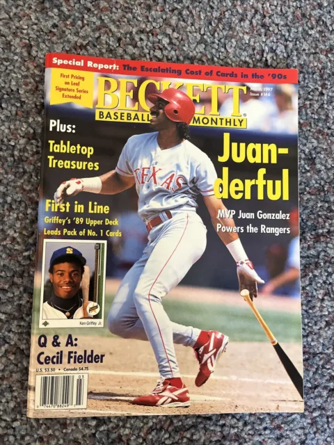 March 1997 Beckett Baseball Card Monthly Issue #144 - JUAN GONZALEZ - Caminti