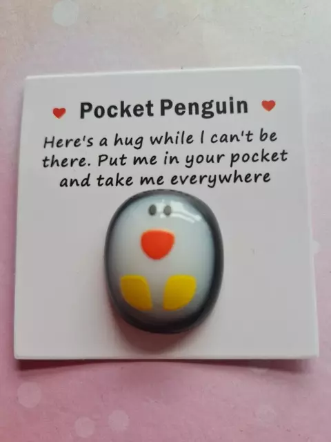 Pocket penguin cute animal gift thinking of you letterbox hug pocket hug anxiety