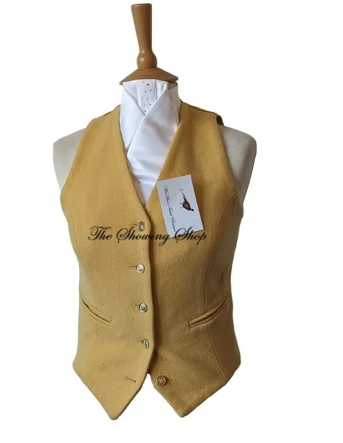 Immaculate Ladies Shires Mustard Wool Showing/ Hunting Waistcoat Size 14 (38)