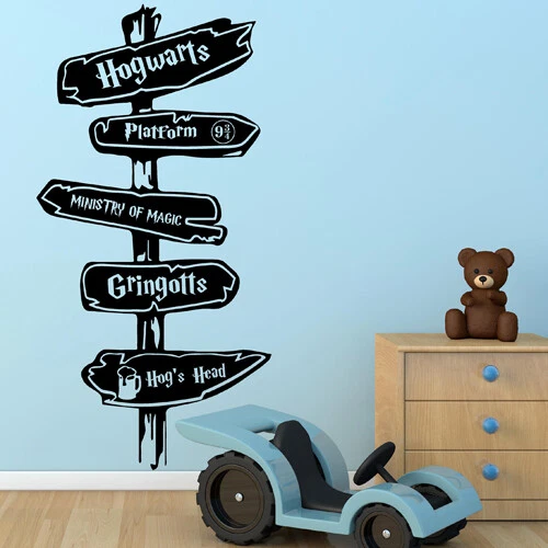 HARRY POTTER WALL STICKERS, Inspired Road Sign Vinyl Wall Art Decal