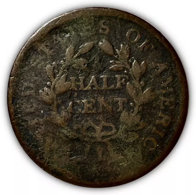 1804 Plain 4, No Stems Draped Bust Half Cent Good G Coin #4721 2