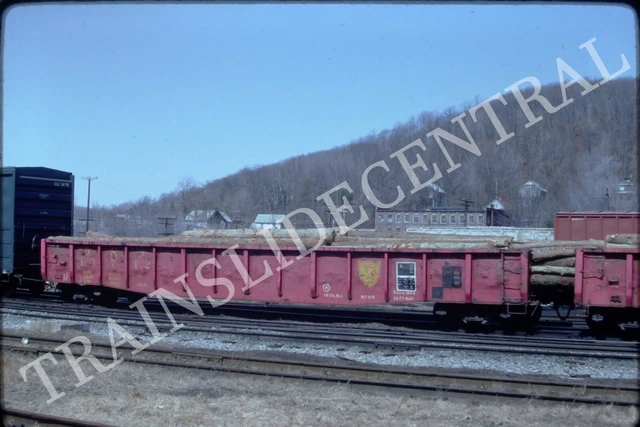Original train slide D&H Delaware & Hudson gondola 13712, 1983