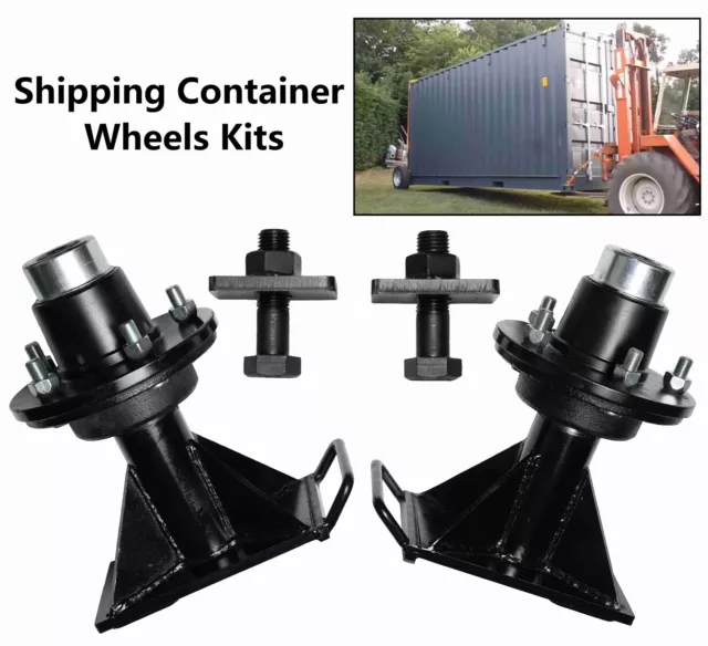 5x 5.5 Lug Superior Shipping Container Wheels, Bolt-on Spindle Kit