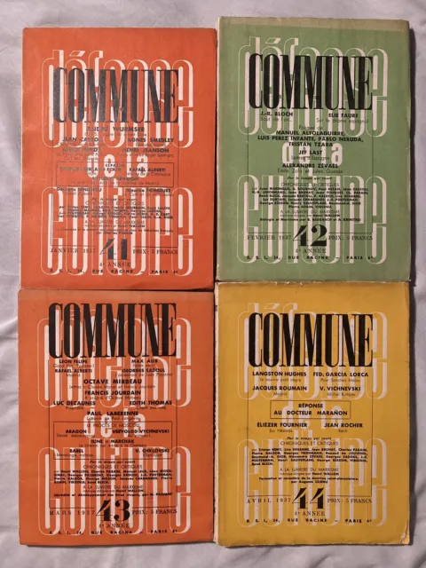 Commune N° 41-44, 1937: Revue Litteraire Pour La Defense De La Culture  - Rar