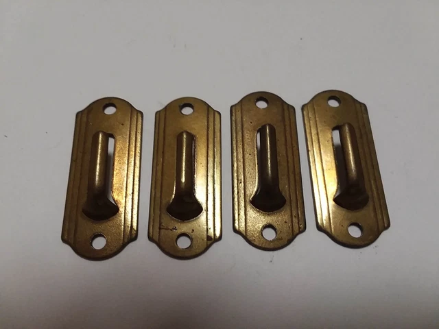 Brass Metal Curtain Drapery Cord Hooks Lot of 4 Vintage Restoration Salvage.
