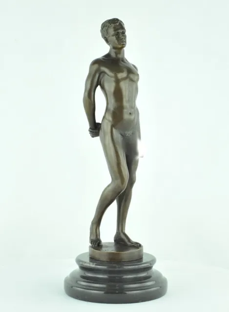 Estatua Atleta Sexy Art Deco Estilo Art Nouveau Estilo Bronce sólido Firmado