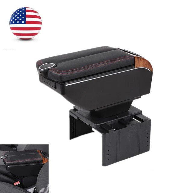 US 7-USB Charging Car Truck Dual Opening Armrest Box Central Console Cup Holder