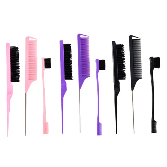 3Pcs Double Sided Edge Control Hair Comb Hair Styling Hair Brush Accessor-hf