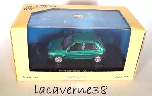 Voiture miniature 1/43 NOREV CITROEN SAXO vert métallisé collection