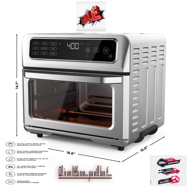 TOASTAIR DUALFUNCTION AIR Fryer + Toaster Oven, Stainless Steel, 20