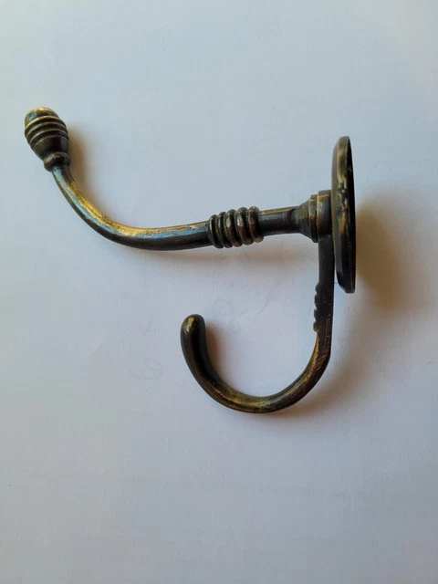 One Reclaimed Antique Brass Hat & Coat Hook
