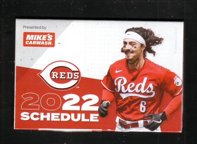 CINCINNATI REDS--JONOATHAN INDIA--2022 Pocket Schedule--Mike's Car Wash