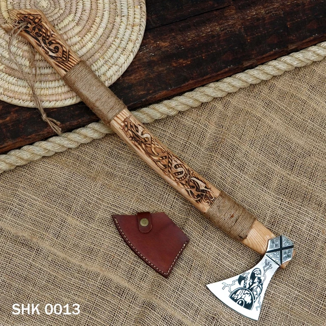 Viking Hand Forged 1095 High Carbon Steel Blade, Tomahawk,Hatchet,Combat Axe