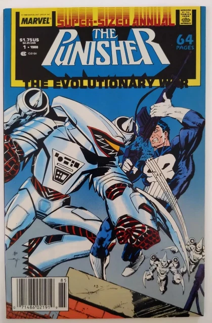 Punisher Annual #1 - Newsstand High Evolutionary War Crossover Microchip - 1988