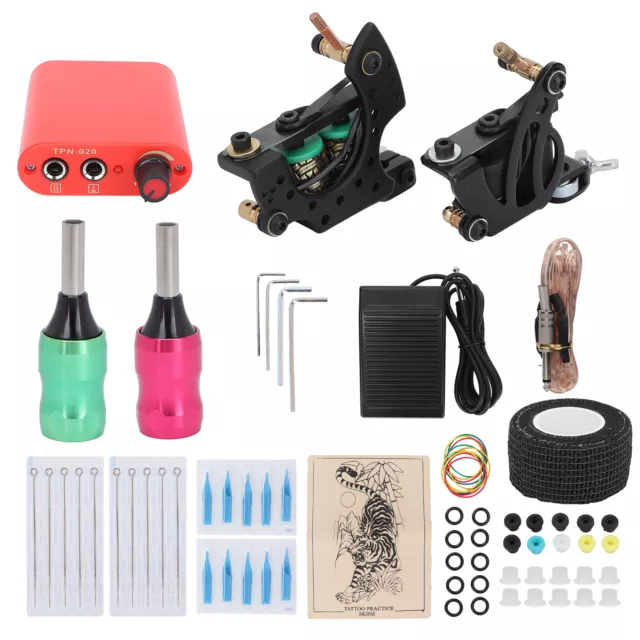 Kit Complet De Tatouage Liner Shader Tattoo Coil Machine Alimentation Pied P OBF