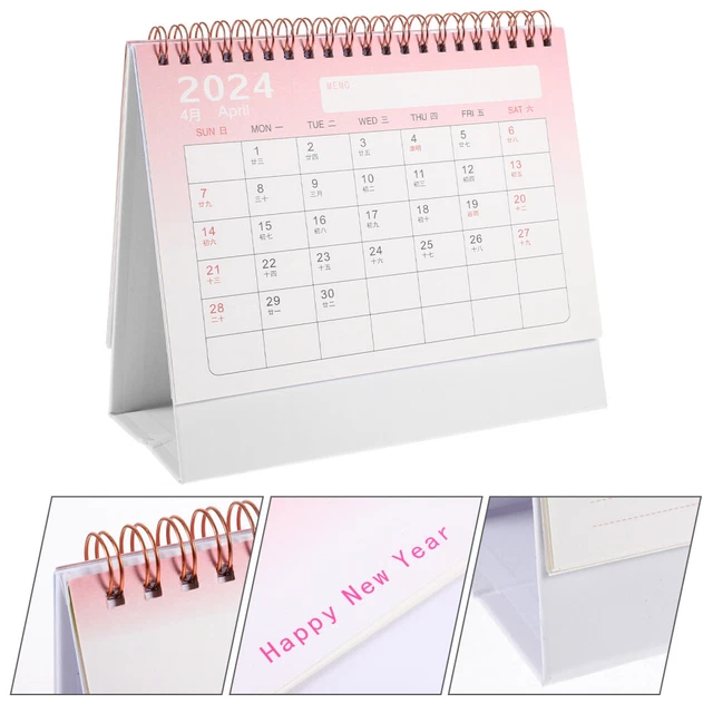 Calendario Da Tavolo 2024-2025 - Calendario Mensile Con Base, Viola E Blu, Per Ufficio E Casa - Foto 2