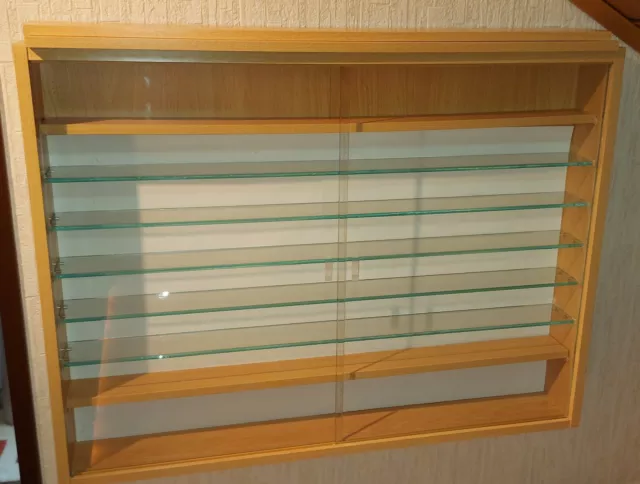 Eisenbahn-Vitrine / Schaukasten – Glasfront Holzgehäuse  80cm breit