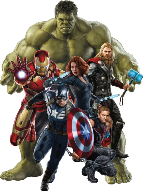 Stickers Hulk-Iron man-Captain América-Hawkeye-Black Widow Avengers ref 15043 15