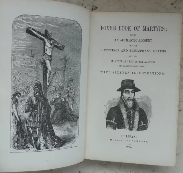 Antique Book 1864 Foxe's Book of Martyrs Illustrated H/B Attractive Binding