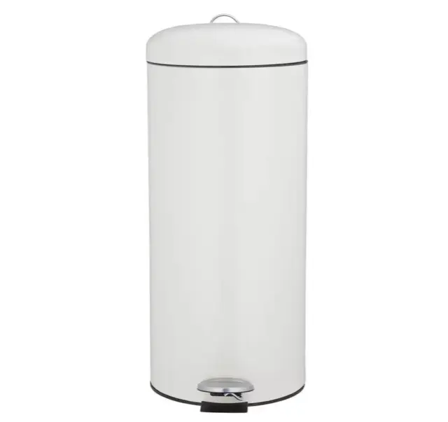 Habitat 30 Litre Dustbin Round Waste Kitchen Office Bedroom Pedal Bin Matt Cream