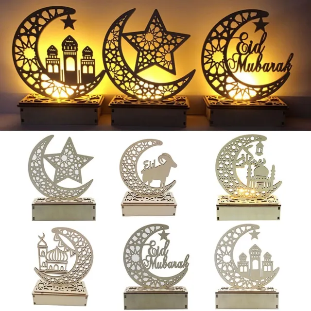 Alta calidad decoración de Ramadán juramento Mubarak decoración mezquita de luna decoración de mesa