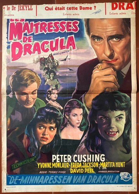 AFFICHE BELGE LES MAITRESSES DE DRACULA Brides of Dracula PETER CUSHING