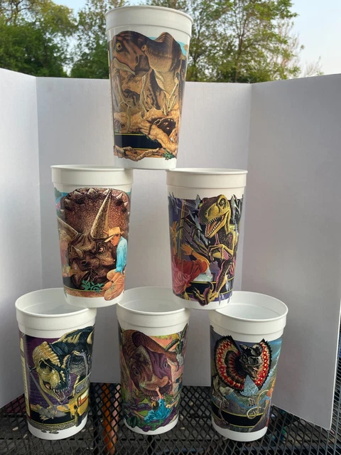 Lot of 6 Different Vintage McDonald's Jurassic Park Plastic Cups