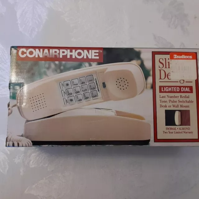 Vintage Conair Phone Model SW204AL - Almond color - Desk or Wall Mount