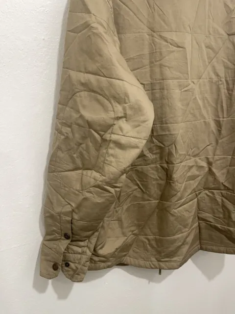 Dickies Jacket Men XL 46-48 Hoodie Khaki Beige Quilted Lined Sweatshirt Snap Up 2