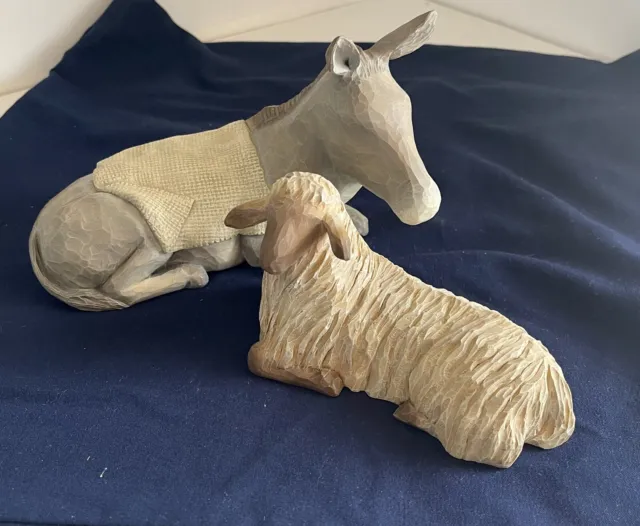 Willow Tree Gentle Animals of the Stable Donkey Sheep Nativity Lordi Demdaco