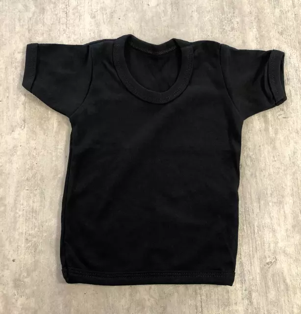 Baby T Shirts-Plain Black Baby T Shirts-New Born To 4 Years Cotton Baby & Kids