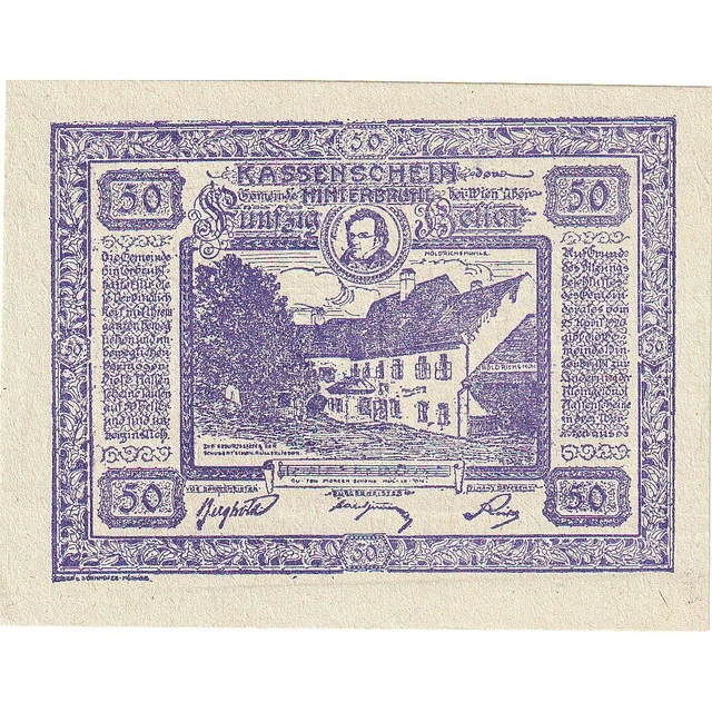 [#287867] Austria, Hinterbrühl, 50 Heller, Maison 1920-07-31, UNC, Mehl:FS 376Ib