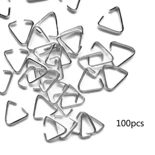 100Pcs Triangle Open Jump Rings Iron Pinch Clip Bail Hang Drops Jewelry Findings