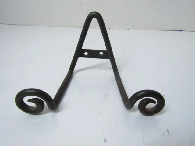 Vintage Cast Iron Decor Plate Hanger Bracket Racket Mounted Original Primitive