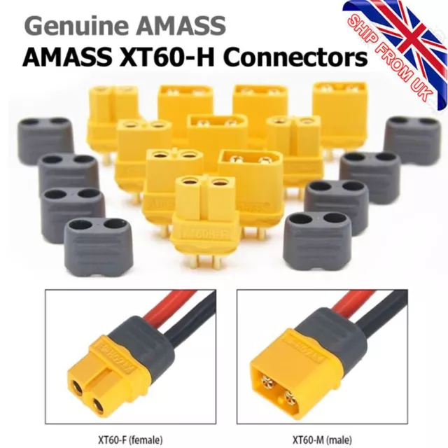 AMASS XT60 XT60H Male Female Connectors 5 Pairs with Caps RC Plugs Charger ESC