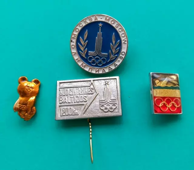 MOSCOW-80 XXII SUMMER OLYMPIC GAMES x 4 PIN BADGES (1 pcs SWIMMING COLLECTION)