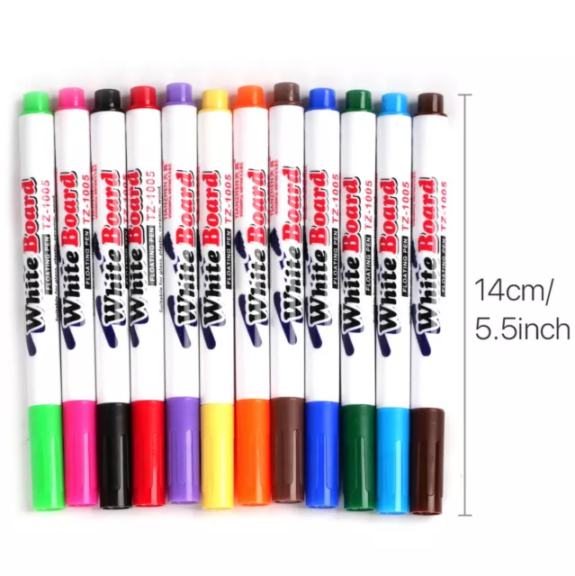 12 Assorted Colour White Board Whiteboard Marker Pen Dry Wipe Erase Fine Tip 2