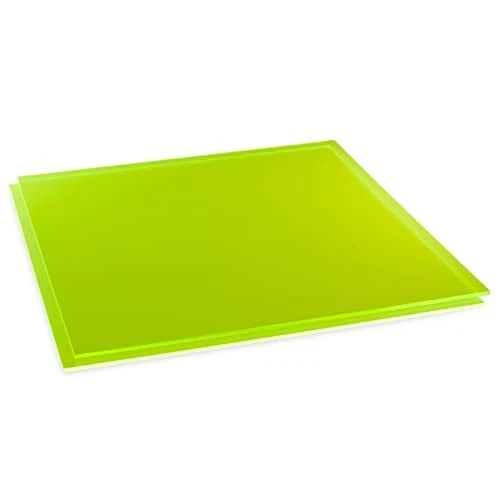 Fluorescent Green Acrylic Sheets 1/8 Inch Thickness 12x12 in 3mm 2 Pack						...